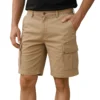 Bermuda cargo beige resistente para trabajo y verano