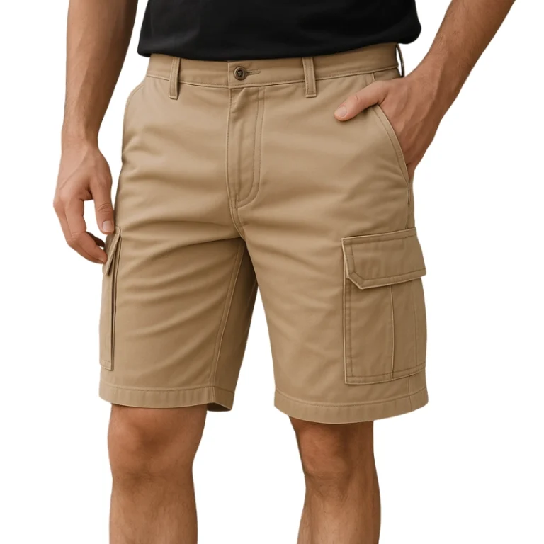 Bermuda cargo beige resistente para trabajo y verano
