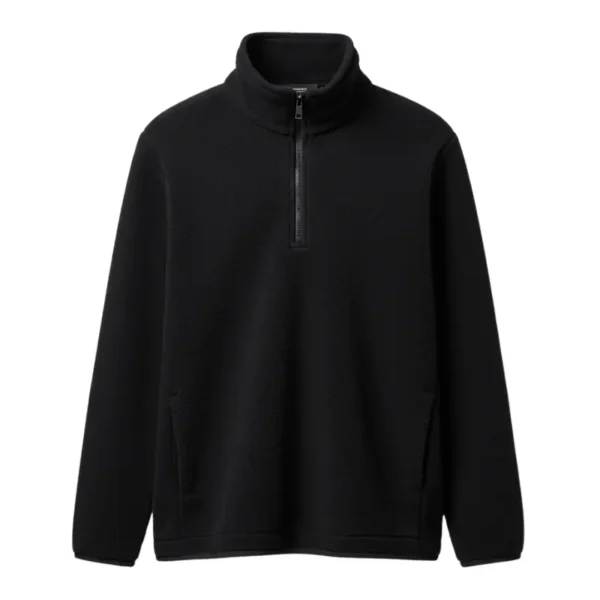 Buzo polar negro de abrigo ligero y cómodo para trabajo