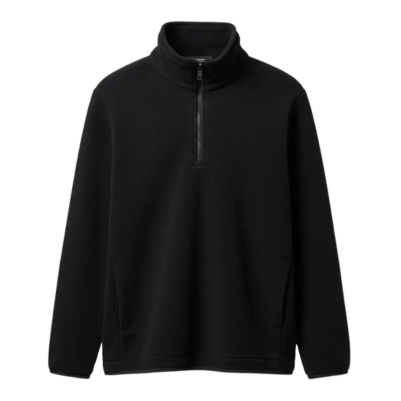 Buzo polar negro de abrigo ligero y cómodo para trabajo