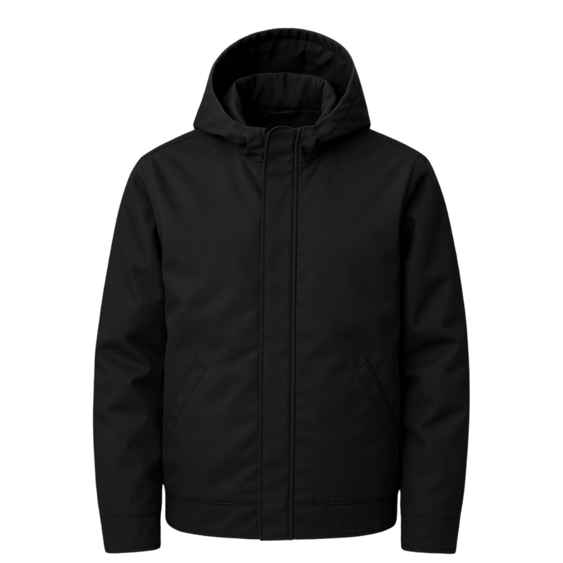 Campera Trucker negra de denim clásico para uso diario