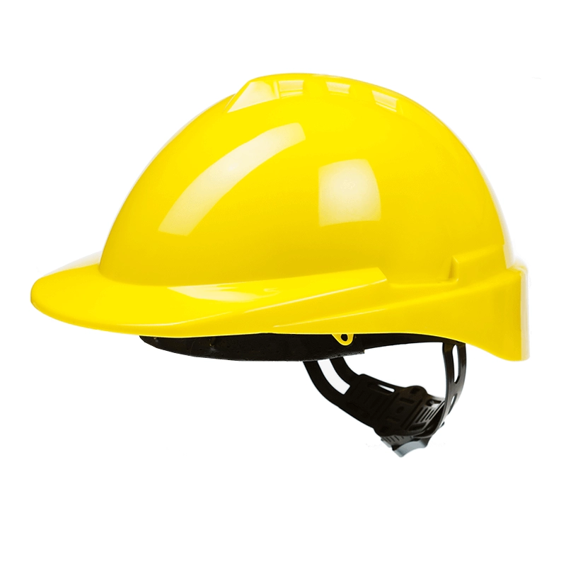 Casco de seguridad industrial amarillo para protección laboral