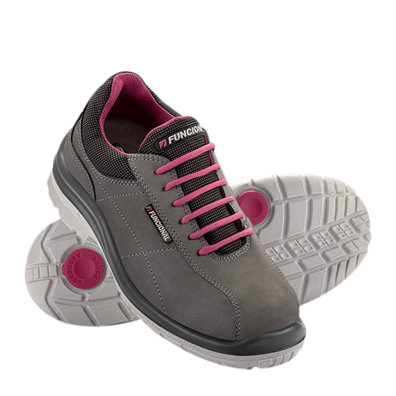 Zapatilla Funcional Bali mujer gris rosa, calzado de seguridad ultraligero