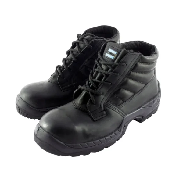 Botin Frances Ombu de cuero negro clásico para trabajo industrial