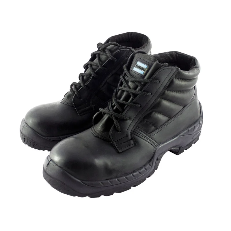 Botin Frances Ombu de cuero negro clásico para trabajo industrial