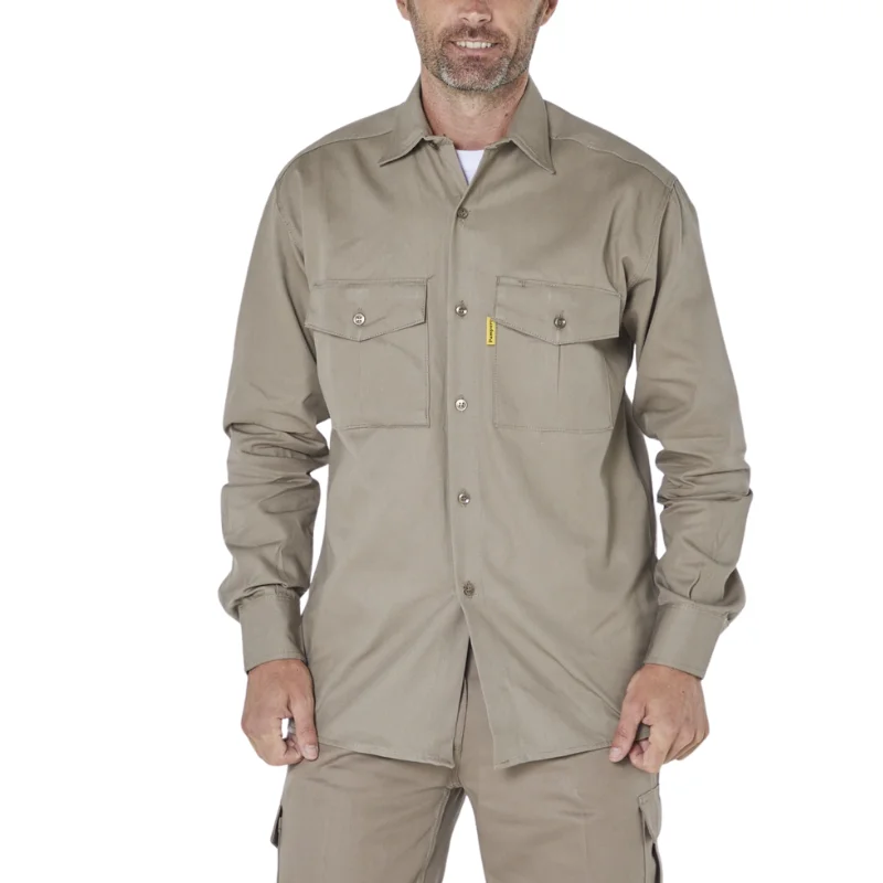 Camisa de trabajo Pampero beige resistente para uniforme profesional