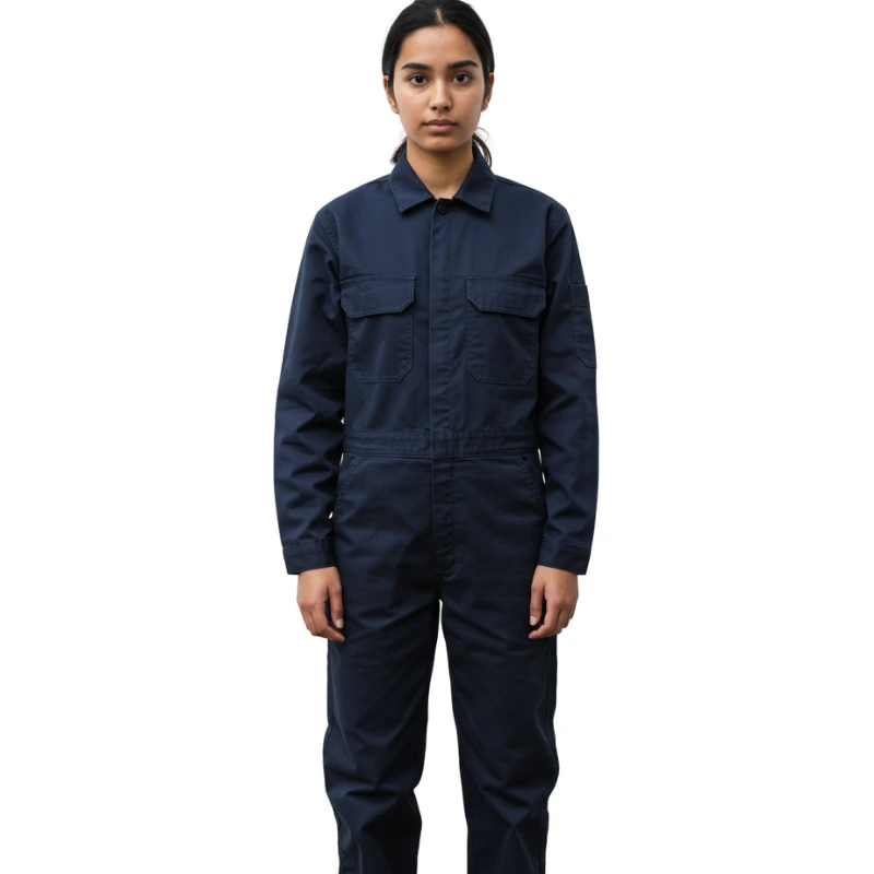 Mameluco de trabajo azul marino enterizo resistente para uniforme
