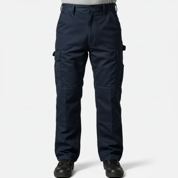 Pantalón cargo de trabajo azul marino con bolsillos laterales para uniforme