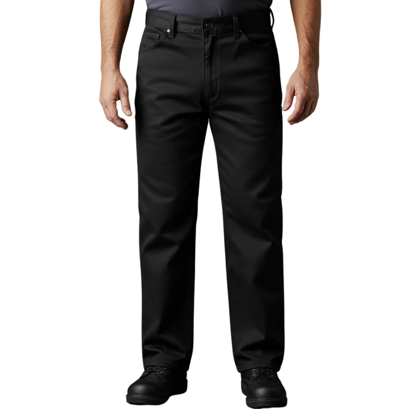 Pantalón de trabajo liso negro versátil para uniforme profesional