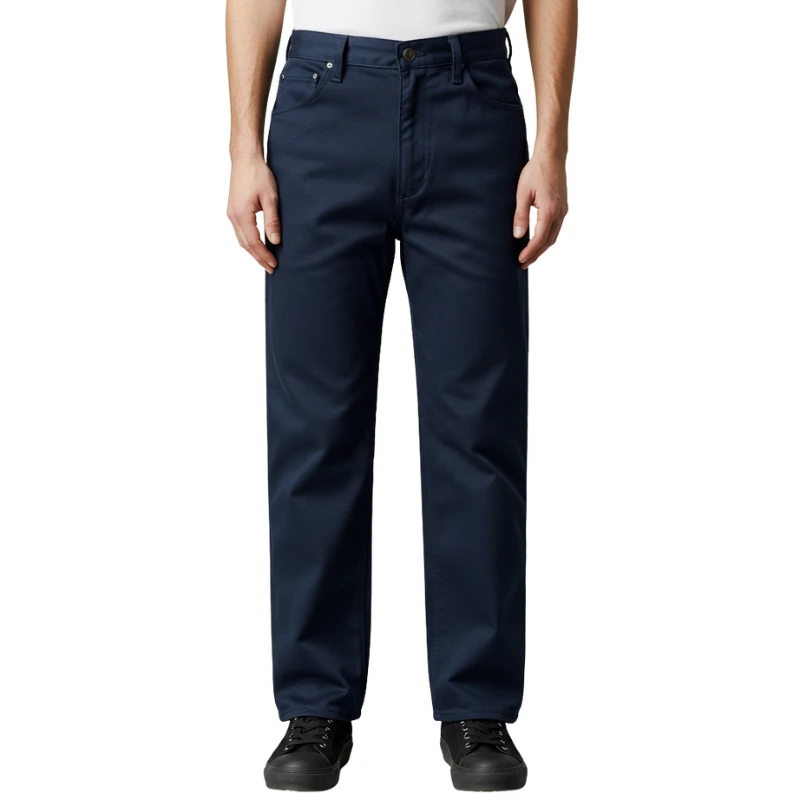 Pantalón de trabajo liso azul marino resistente para uniforme laboral