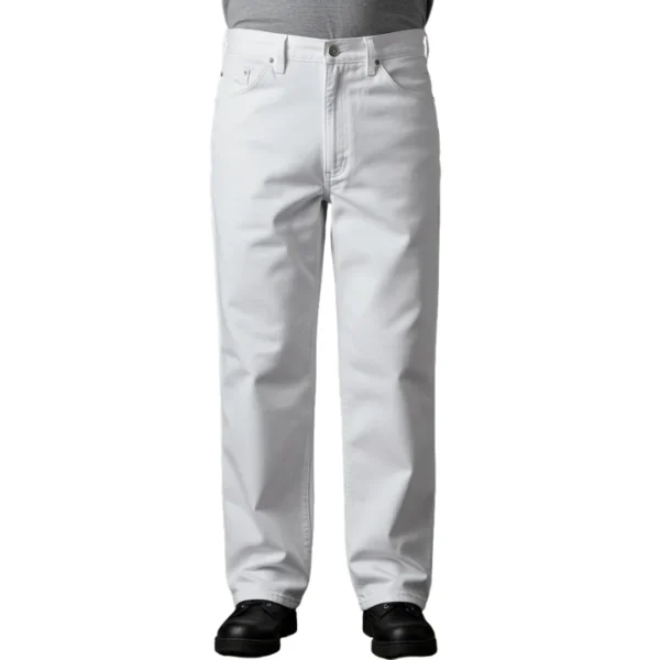 Pantalón de trabajo liso blanco profesional y resistente