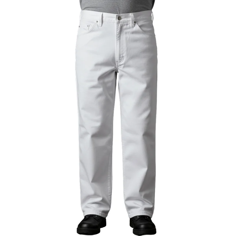 Pantalón de trabajo liso blanco profesional y resistente