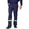 Pantalón liso con reflex Ombú azul marino para alta visibilidad en trabajo