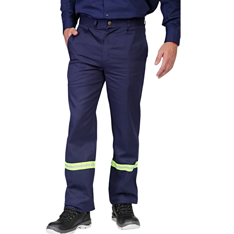 Pantalón liso con reflex Ombú azul marino para alta visibilidad en trabajo