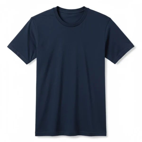 Remera lisa azul marino de algodón básica y cómoda