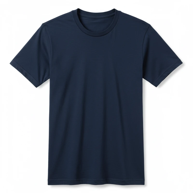 Remera lisa azul marino de algodón básica y cómoda