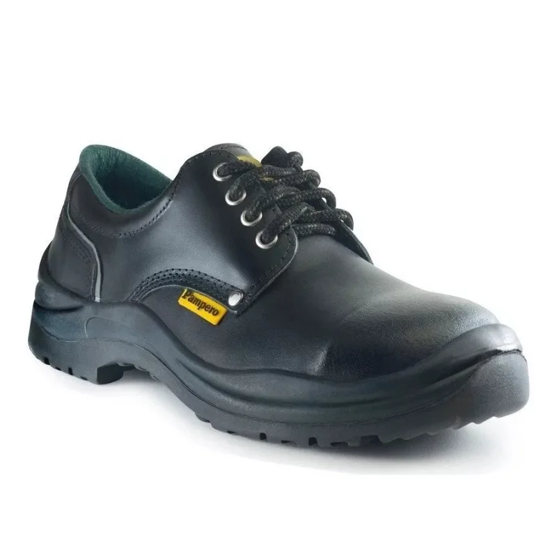 Zapato de seguridad Pampero de cuero negro resistente para trabajo