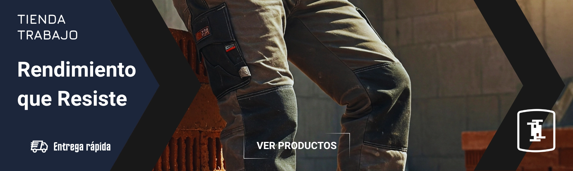 Banner secundario: Pantalón cargo de trabajo resistente. Tienda Trabajo: "Resistencia en cada fibra".